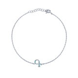 Armenian Initial Bracelet Silver w/ Turquoise Stones