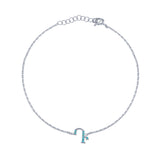 Armenian Initial Bracelet Silver w/ Turquoise Stones