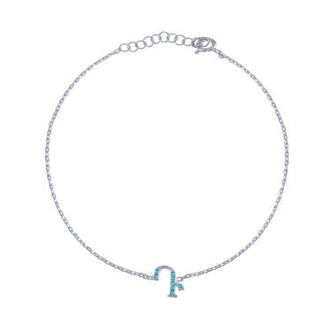 Armenian Initial Bracelet Silver w/ Turquoise Stones