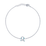 Armenian Initial Bracelet Silver w/ Turquoise Stones