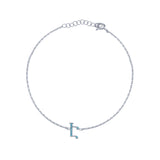 Armenian Initial Bracelet Silver w/ Turquoise Stones