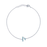 Armenian Initial Bracelet Silver w/ Turquoise Stones