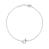 Armenian Initial Bracelet Silver w/ Turquoise Stones