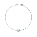 Armenian Initial Bracelet Silver w/ Turquoise Stones