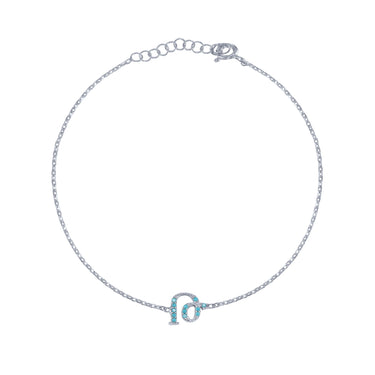 Armenian Initial Bracelet Silver w/ Turquoise Stones