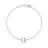 Armenian Initial Bracelet Silver w/ Turquoise Stones