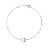 Armenian Initial Bracelet Silver w/ Turquoise Stones