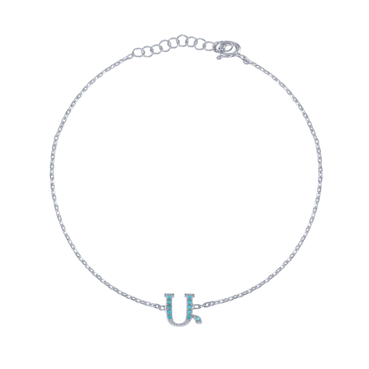 Armenian Initial Bracelet Gold w/ Turquoise Stones – La Perla Home