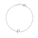 Armenian Initial Bracelet Silver w/ Turquoise Stones