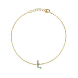 Armenian Initial Bracelet Gold w/ Turquoise Stones