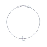 Armenian Initial Bracelet Silver w/ Turquoise Stones