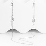 Letter A Silver Eye Glass-Mask chain
