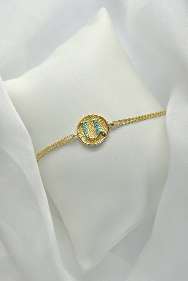 Round Initial Bracelet
