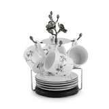 Black Orchid Demitasse Set & Stand