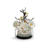 Pomegranate Demitasse Set & Stand