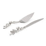 White Orchid Wedding Cake Knife & Server Set