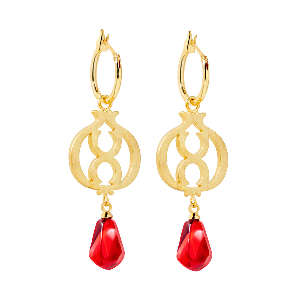 Pomegranate Gold Earrings