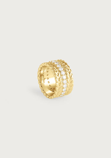 Cheval Chain Stack Ring, Gold