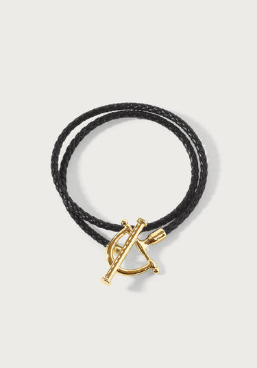 Cheval Leather Wrap Bracelet, Gold