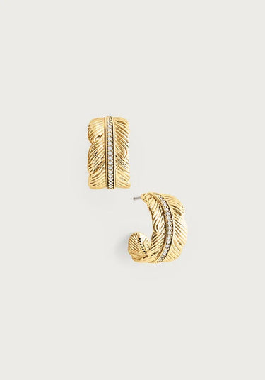 Feather Small Hoop Earrings