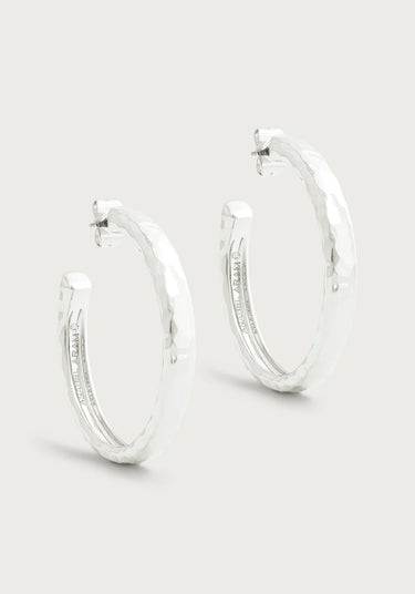 Farrier Large Hoops, Silver