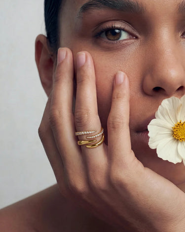Spiral Pavé Adjustable Ring