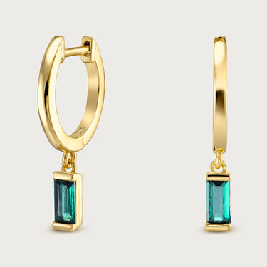 Emerald Hoop Earrings