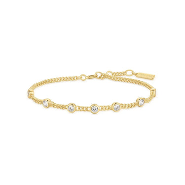 Multi Station Round Stone Chain Bracelet