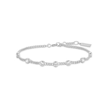 Multi Station Round Stone Chain Bracelet