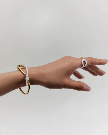 Gold Pavé Knot Adjustable Ring