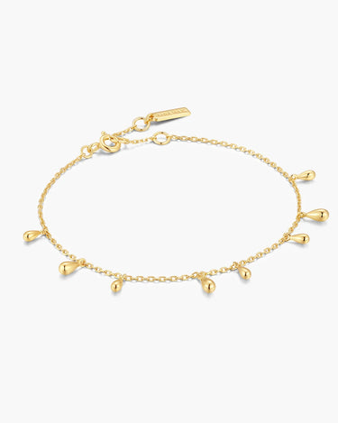 Polished Teardrop Dangle Station Bracelet