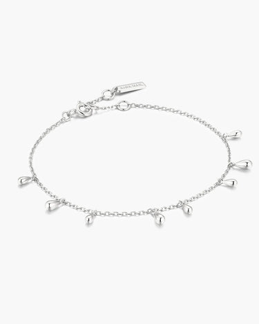 Polished Teardrop Dangle Station Bracelet