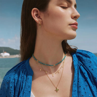 Lab-Created Turquoise Beaded Necklace