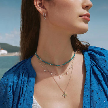 Lab-Created Turquoise Beaded Necklace