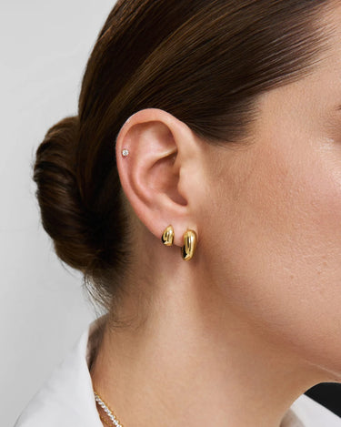 Dome Stud Hoop Earrings