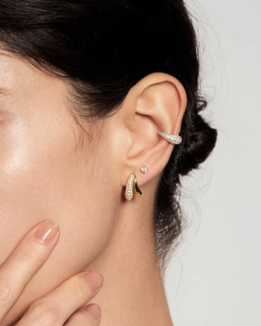 Duet Stud Hoop Earrings
