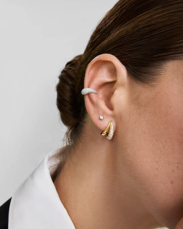 Duet Stud Hoop Earrings