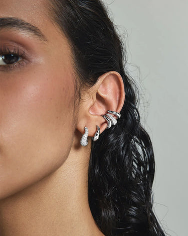 Wave Huggie Hoop Earrings