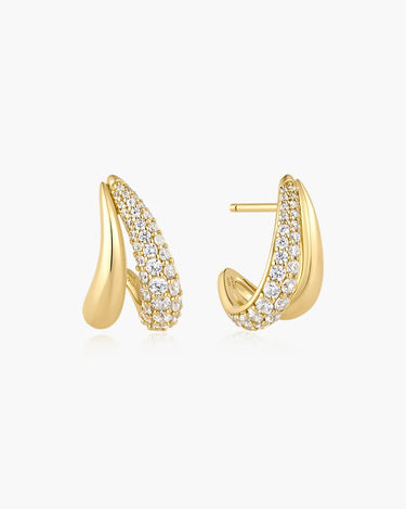 Duet Stud Hoop Earrings