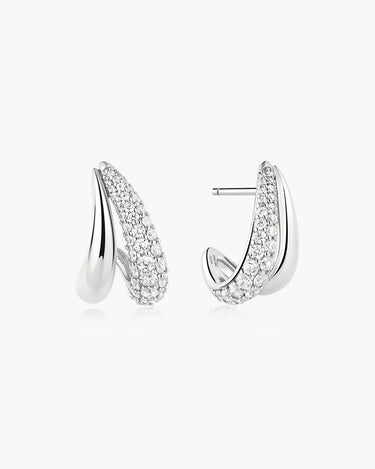 Duet Stud Hoop Earrings