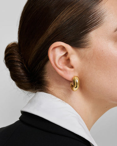 Large Dome Stud Hoop Earrings