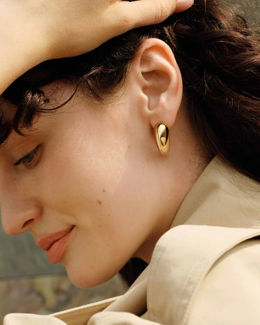 Large Dome Stud Hoop Earrings