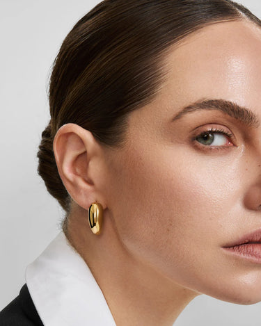 Large Dome Stud Hoop Earrings