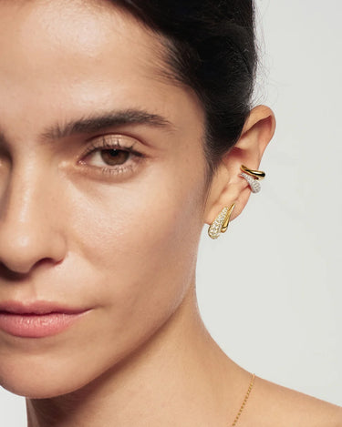 Pavé & Polished Teardrop Duet Stud Earrings