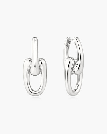 Sculptural Interlocking Huggie Hoop Earrings