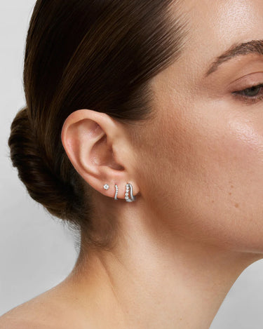 Duet Wave Huggie Hoop Earrings