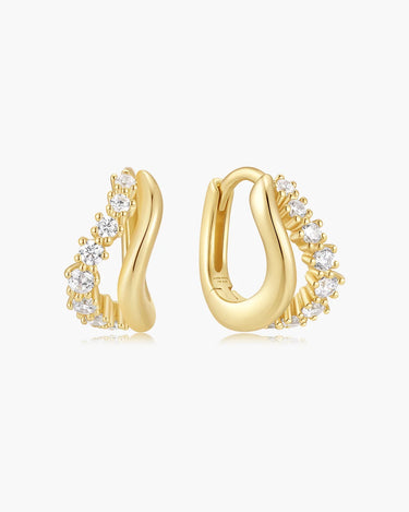 Duet Wave Huggie Hoop Earrings