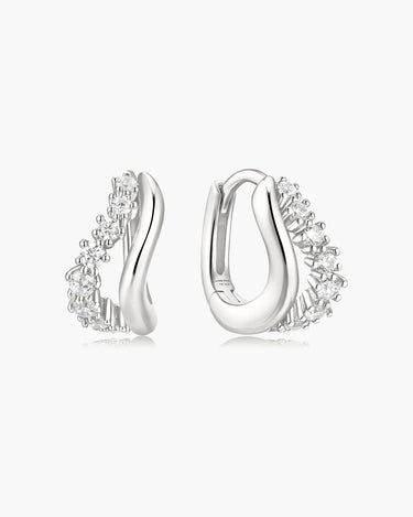 Duet Wave Huggie Hoop Earrings