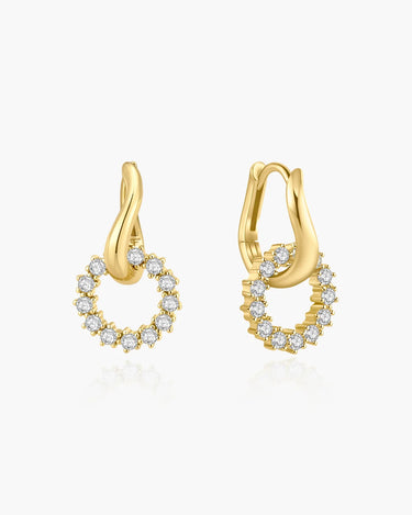 Pavé Interlocked Huggie Hoop Earrings