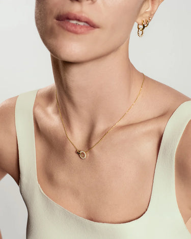 Pavé Interlocked Huggie Hoop Earrings